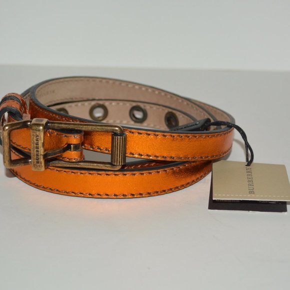 NWT BURBERRY METALLIC LEATHER BELT - Picture 2 of 6